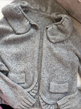 Serenity Gray Knit Hooded Cardigan for Kids